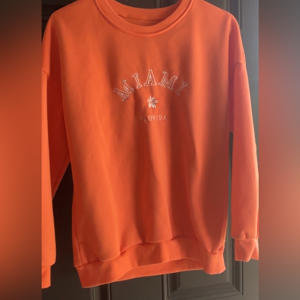 SHEIN Orange Miami Sweatshirt